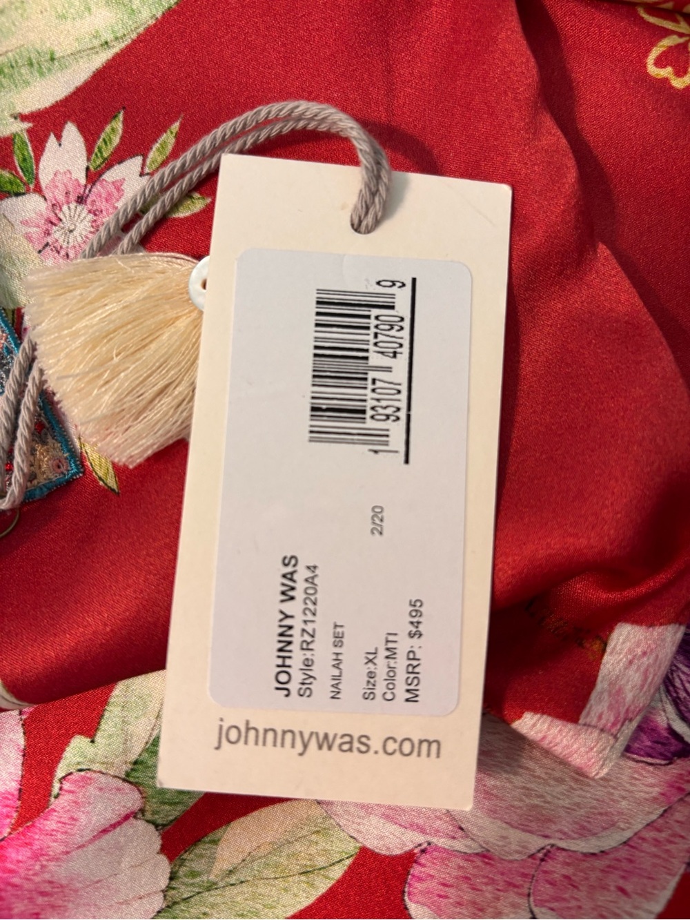 Johnny Was NWT Nailah Silk blend Pajama 3pc Set - Picture 15 of 16